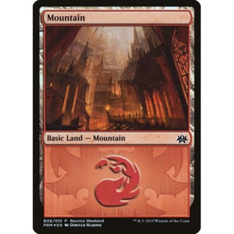 Mountain (#B06) - Rakdos Guild Kit - Mountain - (Ravnica Weekend Promo foil) | Promotional Cards