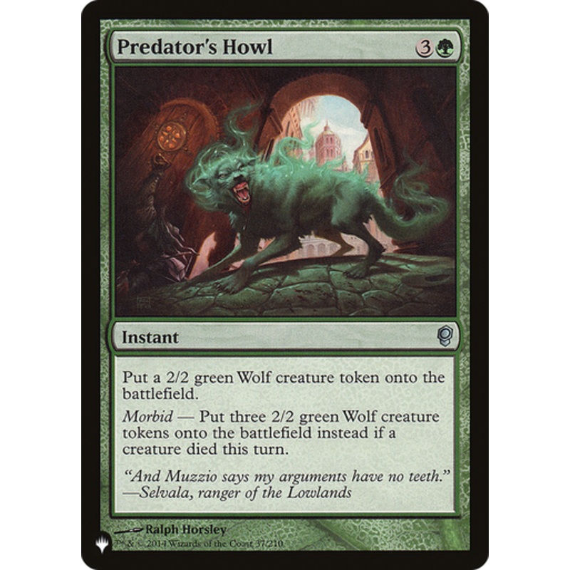 Predator's Howl (The List Reprint) | Conspiracy