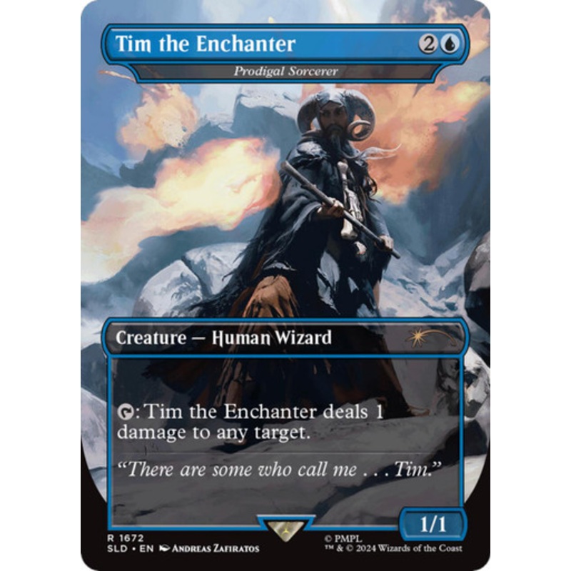 Prodigal Sorcerer [Tim the Enchanter] (Borderless Foil) (Secret Lair - Monty Python and the Holy Grail: Vol. 1) | Secret Lair Drops