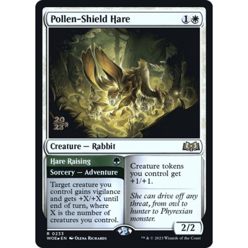 Pollen-Shield Hare (Prerelease Foil) | Wilds of Eldraine