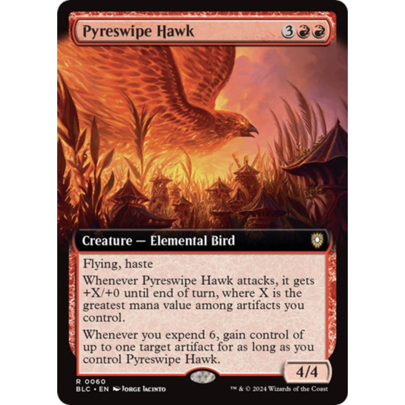 Pyreswipe Hawk (Extended Art) | Bloomburrow Commander