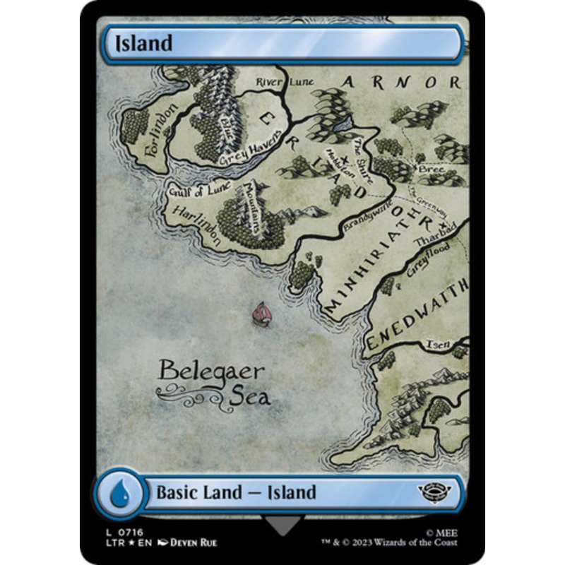 Island (#716) (Full Art) (Surge Foil)