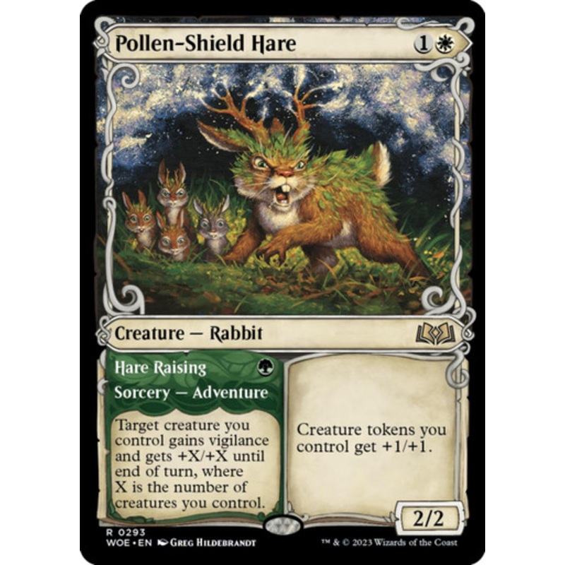 Pollen-Shield Hare (Showcase Frame) | Wilds of Eldraine
