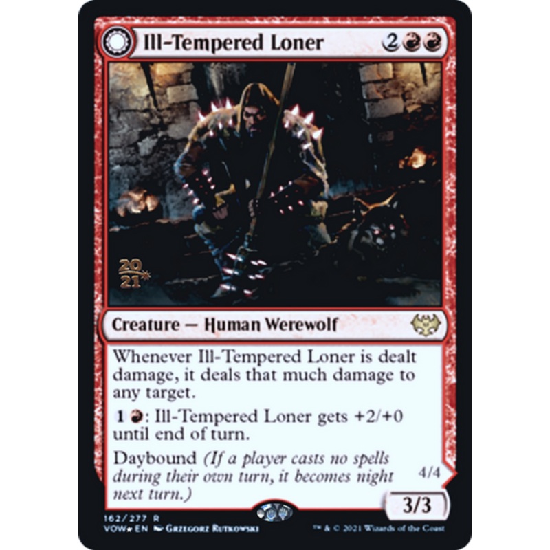 Ill-Tempered Loner // Howlpack Avenger (Prerelease foil) | Innistrad: Crimson Vow