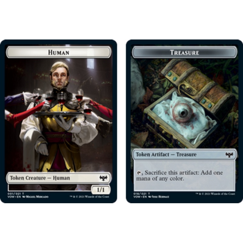Innistrad: Crimson Vow - Human (#1) // Treasure Token (foil) | Innistrad: Crimson Vow