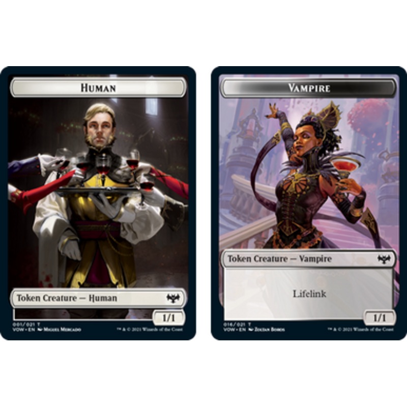 Innistrad: Crimson Vow - Human (#1) // Vampire (#16) Token (foil) | Innistrad: Crimson Vow