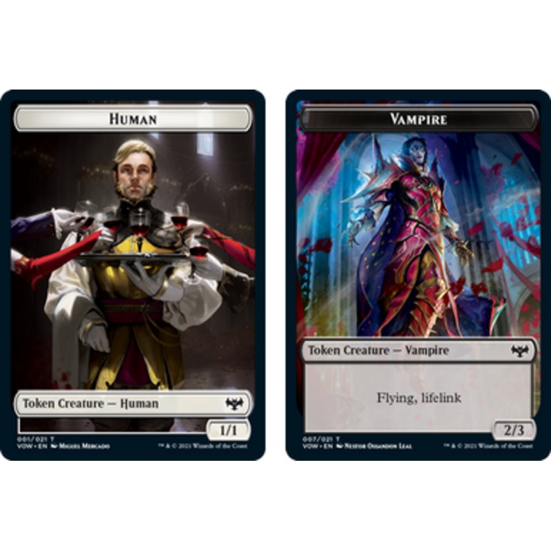 Innistrad: Crimson Vow - Human (#1) // Vampire (#7) Token (foil) | Innistrad: Crimson Vow
