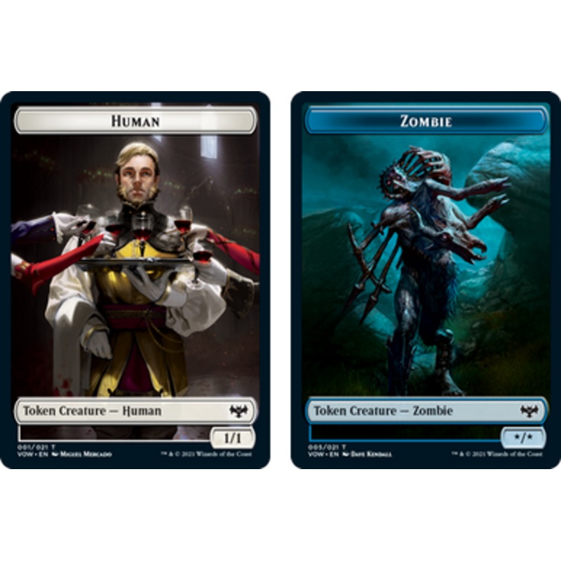 Innistrad: Crimson Vow - Human (#1) // Zombie (#5) Token (foil) | Innistrad: Crimson Vow