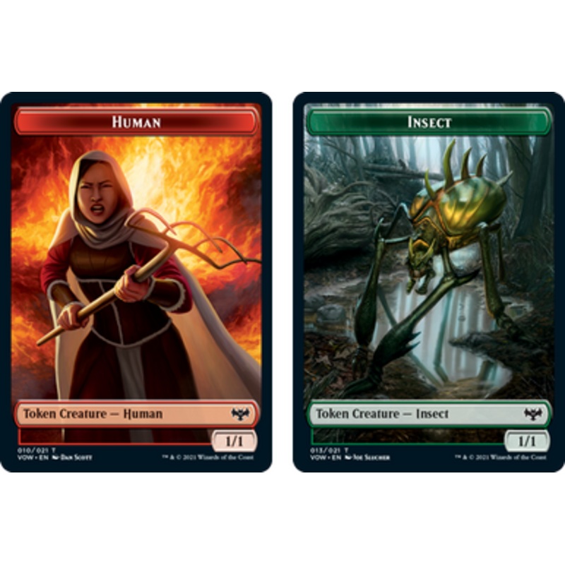 Innistrad: Crimson Vow - Human (#10) // Insect Token (foil) | Innistrad: Crimson Vow