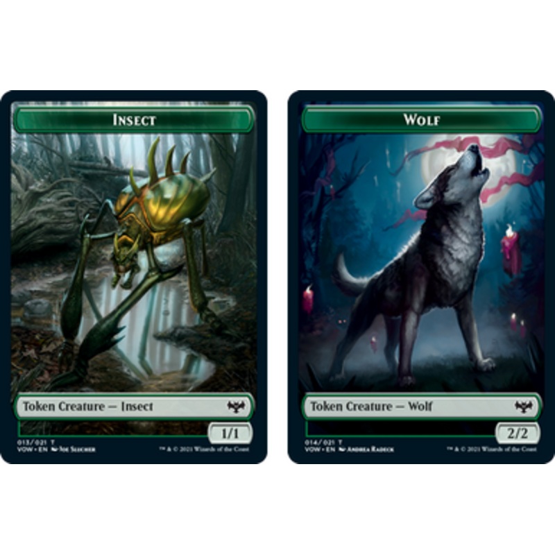 Innistrad: Crimson Vow - Insect // Wolf (#14) Token (foil) | Innistrad: Crimson Vow