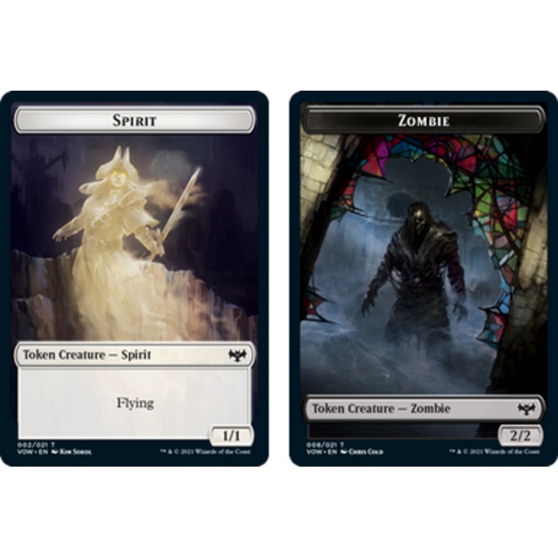 Innistrad: Crimson Vow - Spirit (#2) // Zombie (#8) Token (foil) | Innistrad: Crimson Vow