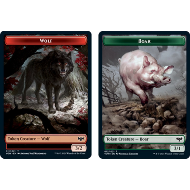 Innistrad: Crimson Vow - Wolf (#11) // Boar Token (foil) | Innistrad: Crimson Vow