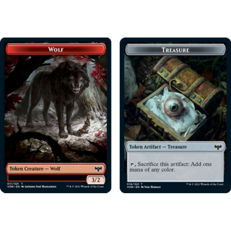 Innistrad: Crimson Vow - Wolf (#11) // Treasure Token (foil) | Innistrad: Crimson Vow