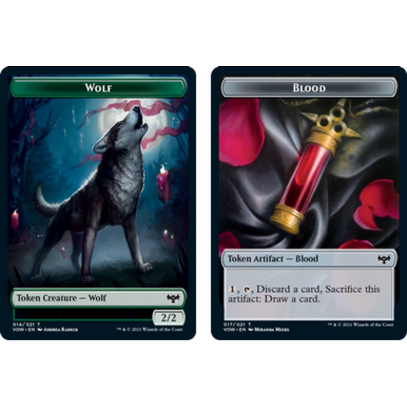 Innistrad: Crimson Vow - Wolf (#14) // Blood Token (foil) | Innistrad: Crimson Vow