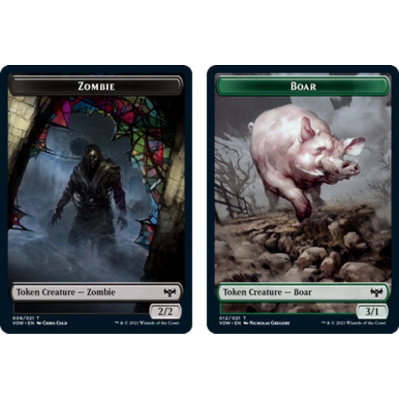 Innistrad: Crimson Vow - Zombie (#8) // Boar Token (foil) | Innistrad: Crimson Vow