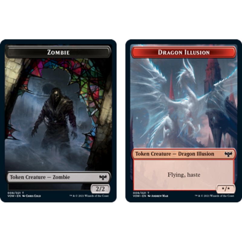Innistrad: Crimson Vow - Zombie (#8) // Dragon Illusion Token (foil) | Innistrad: Crimson Vow