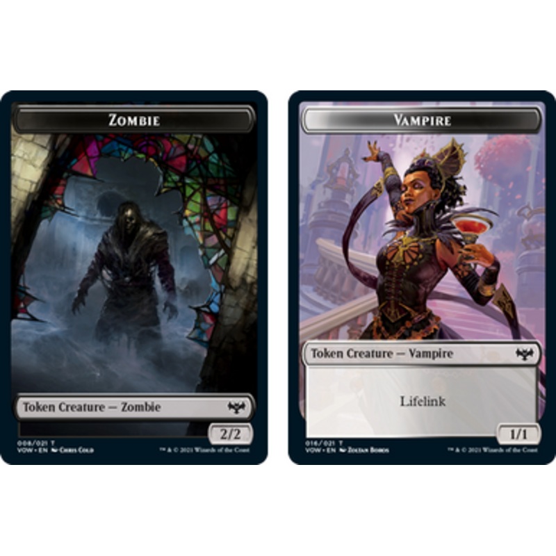 Innistrad: Crimson Vow - Zombie (#8) // Vampire (#16) Token (foil) | Innistrad: Crimson Vow