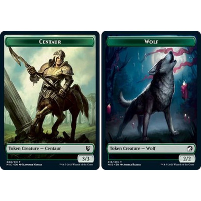Innistrad: Midnight Hunt Commander - Centaur / Wolf Token | Innistrad: Midnight Hunt Commander