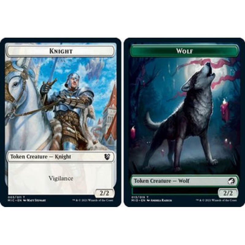 Innistrad: Midnight Hunt Commander - Knight / Wolf Token