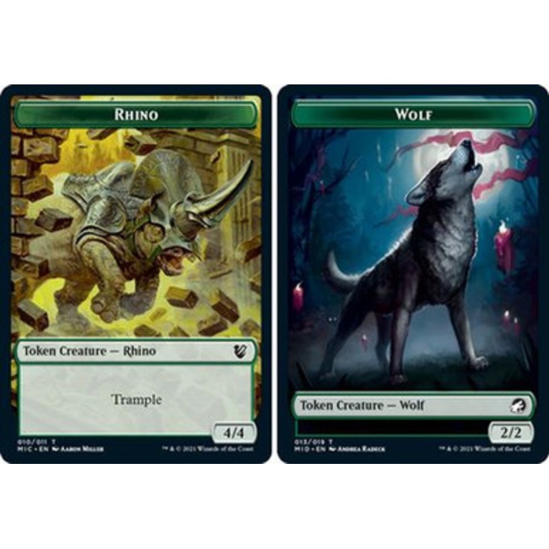 Innistrad: Midnight Hunt Commander - Rhino / Wolf Token | Innistrad: Midnight Hunt Commander