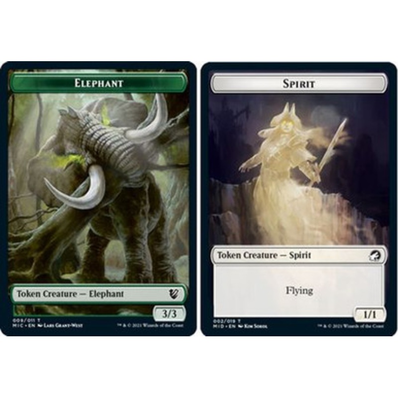 Innistrad: Midnight Hunt Commander - Spirit / Elephant Token | Innistrad: Midnight Hunt Commander