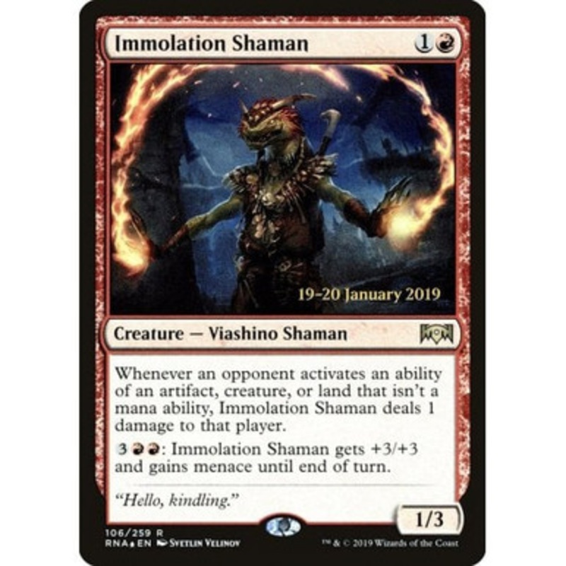 Immolation Shaman (Ravnica Allegiance Prerelease foil) | Promotional Cards