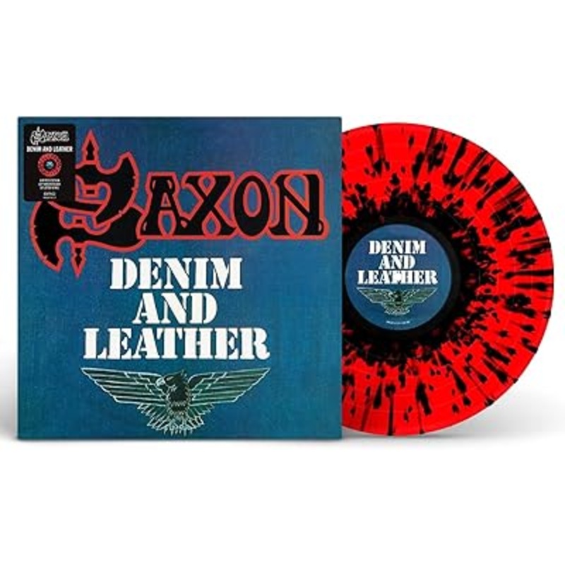 Saxon - Denim & Leather (Red Black Splatter) Vinyl New