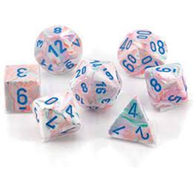 Mini RPG Dice Set: Festive - Pop Art/ Blue