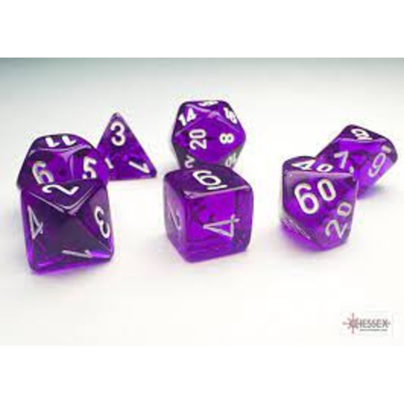 Mini RPG Dice Set: Translucent - Purple/White