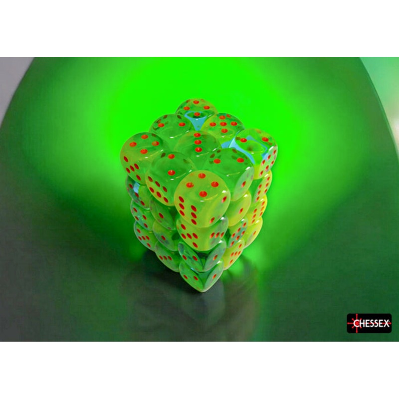 12mm D6 Brick: Gemini - Plasma Green-Teal/Orange (36)
