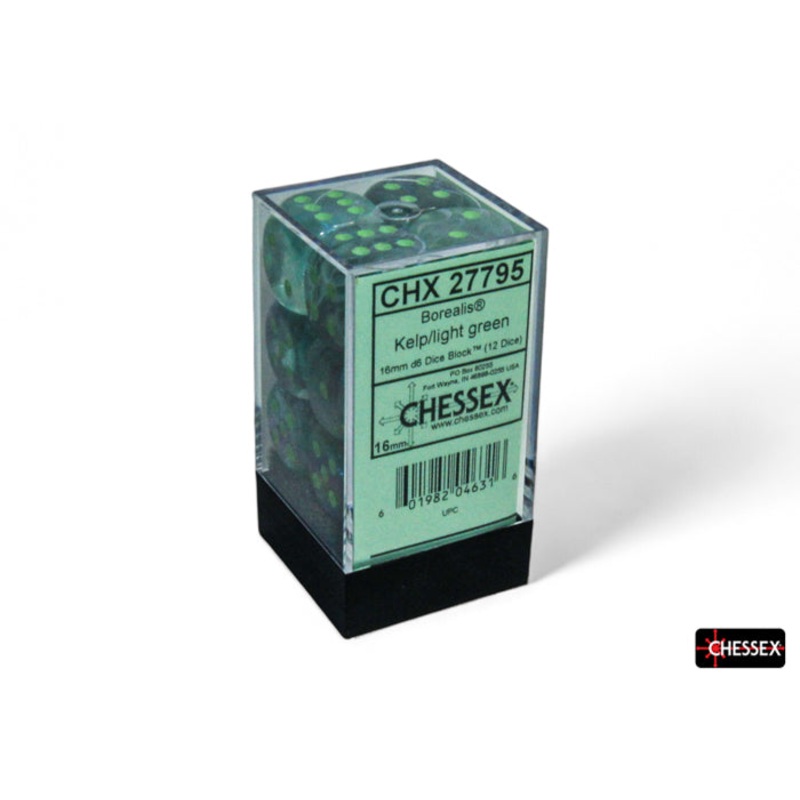 16mm D6 Brick: Borealis - Kelp/Light Green (12)