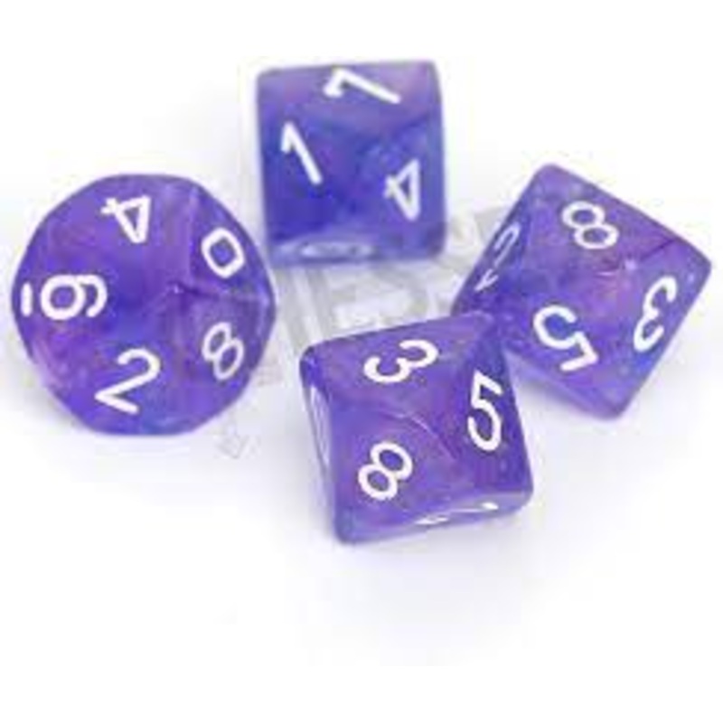 Chessex 7-Die Set: Borealis Purple/White