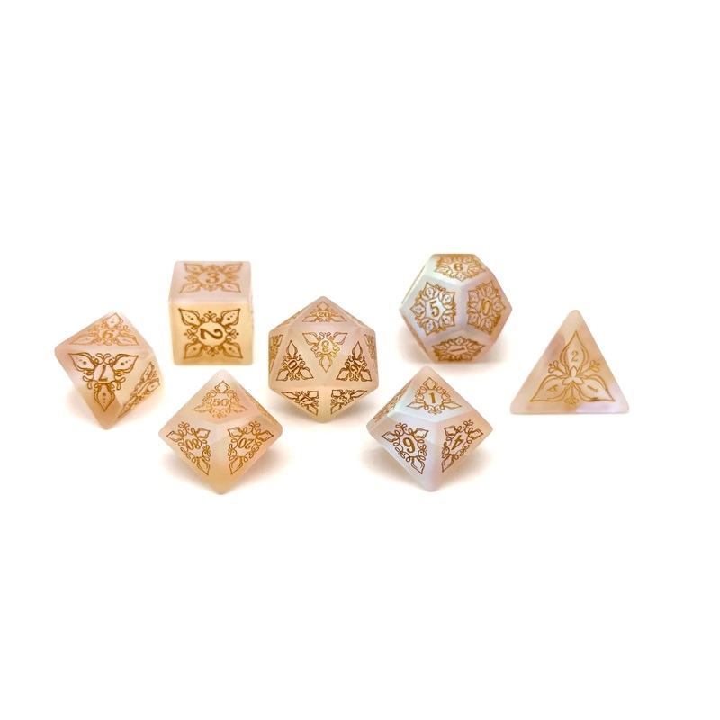 Feyweave Dice: Frosted K9 with Gold Font