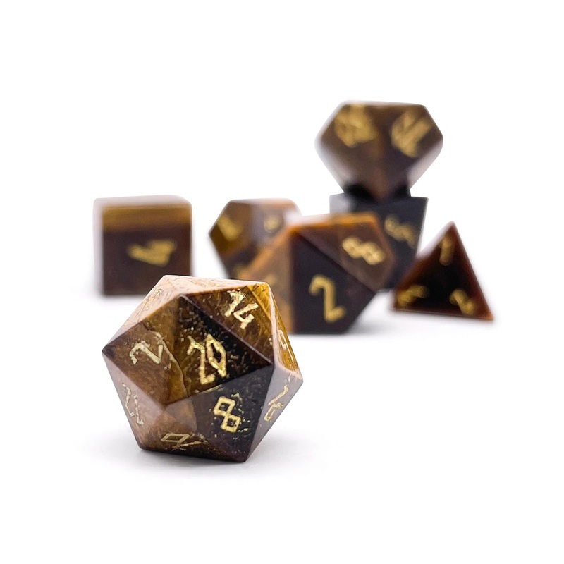 Gemstone Dice: Pebbles - Tiger's Eye