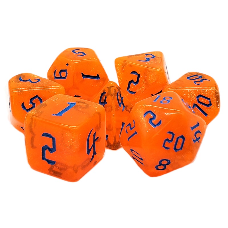 Old School: Galaxy - Orange Shimmer Dice Set