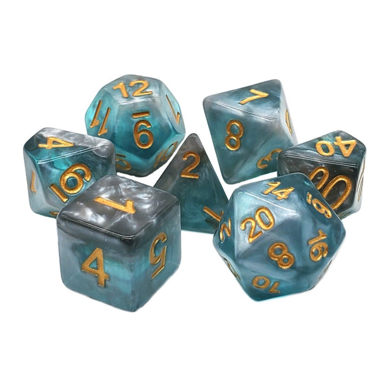 Old School: Gradients - Cold Steel Dice Set