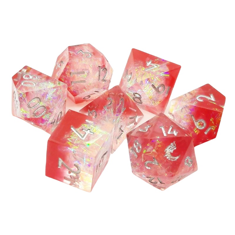 Old School: Sharp Edged - Crimson Fire Dice Set