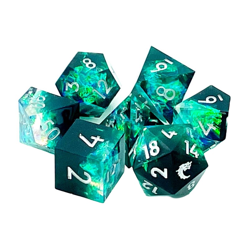 Old School: Sharp Edged - Emerald Forest Dice Set