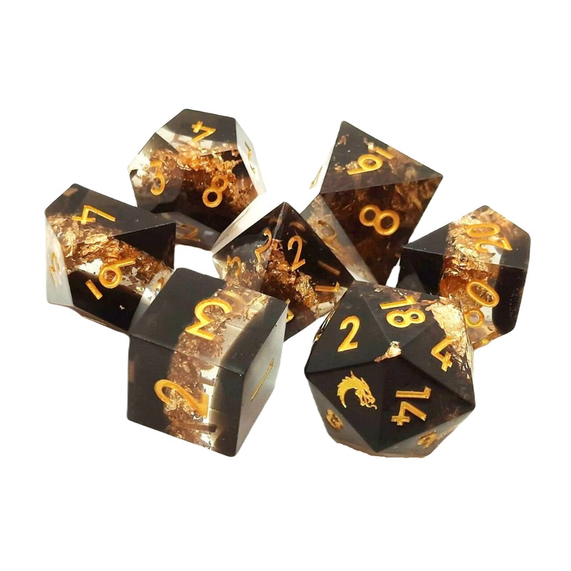 Old School: Sharp Edged - Gold Vein Dice Set