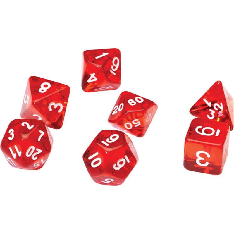Sirius Dice: Translucent Red Resin RPG Set