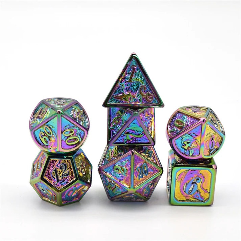 Solid Metal Dragon Dice Set: Chaotic Dragon