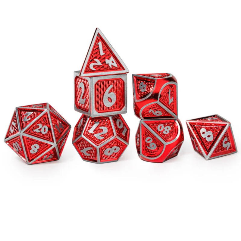 Behemoth Dice Set: Red Chrome w/ Gold