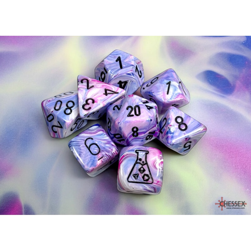Chessex: 7-Die Set Festive - Hydrangea/Black