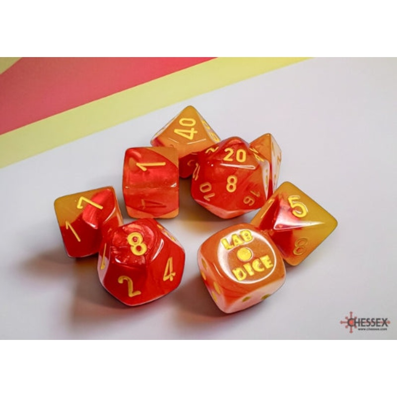 Chessex: 7-Die Set Gemini - Gellow - Red/Yellow