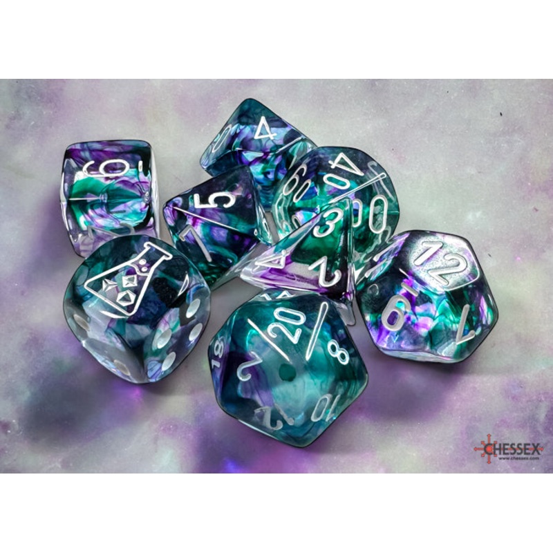 Chessex: 7-Die Set Nebula - Fluorite/White