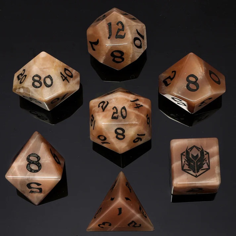 Dragon's Hoard Gemstone Dice: Moon Stone