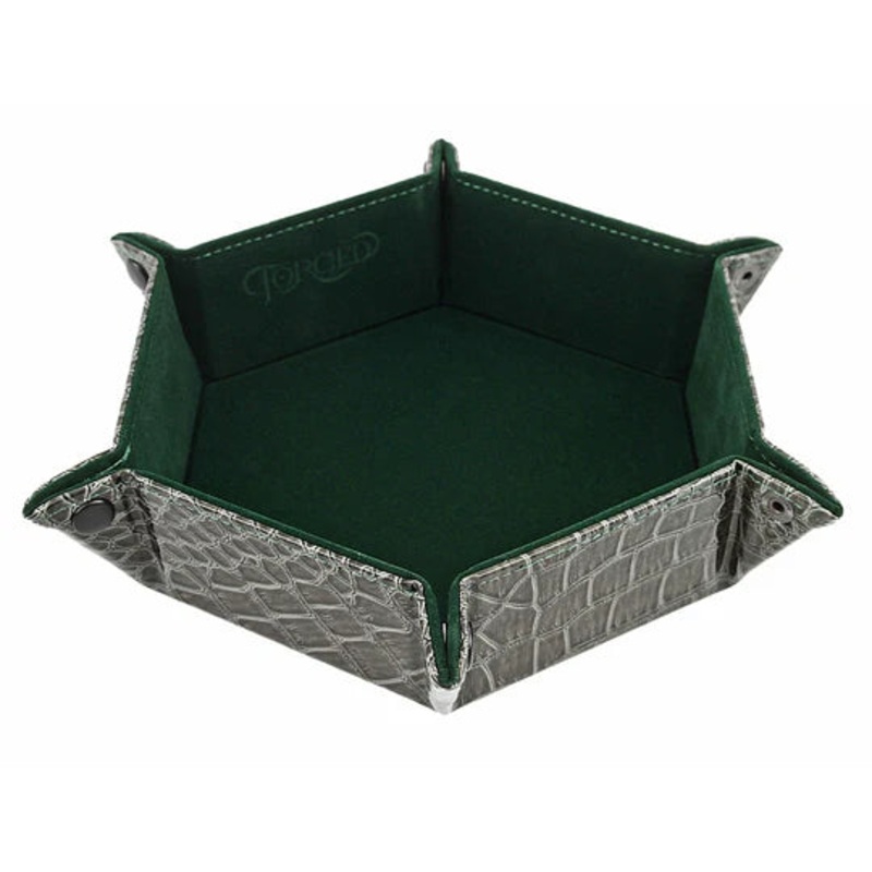 Hexagon Snap Folding Dice Tray- Dragon Skin Edition- Green