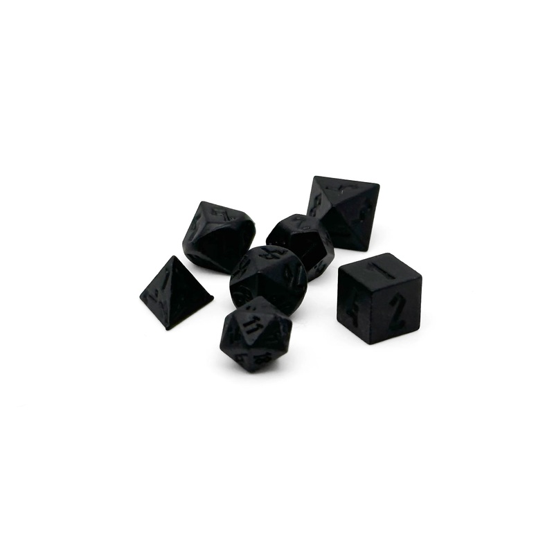 Pixie Mini Metal Dice Set: Black