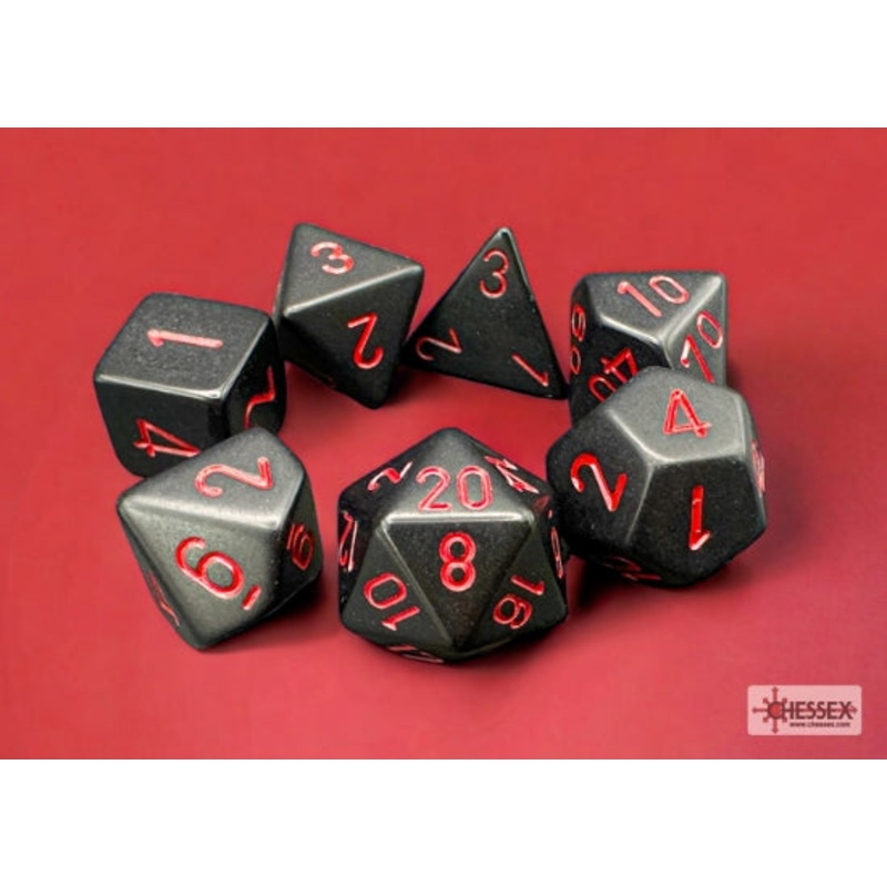 RPG Dice Set: Opaque Black/Red