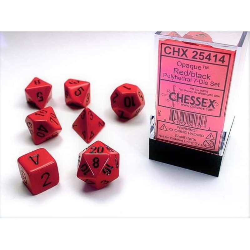 RPG Dice Set: Opaque Red/Black
